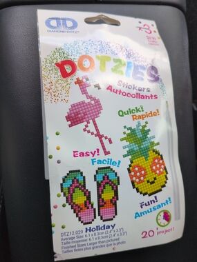 Diamond Dotz Dotzies Sticker Craft Kit - Summer Tropical Theme Makes 3 New
